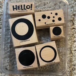 Stampin' Up! Black Circle & Hello simply circles-Wood Stamp Set